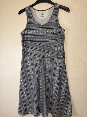 Prana Blue  and White Striped Patterned Tank Dress